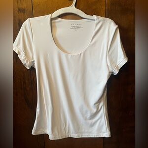 Tahari Women's Modern Essentials White Short Sleeve Blousr